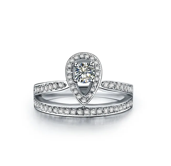 

Test Positive 0.45CT Moissanite Wedding Ring For Lady Sterling Silver Ring White Gold Cover Girl Love Jewelry Gift