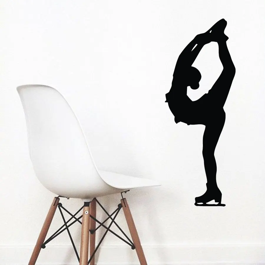 

Figure Skating Wall Decals Woman Figure Skater Ice Skating Sport Home Gym Vinyl Sticker Kid Girl Nursery Baby Room Decor A124