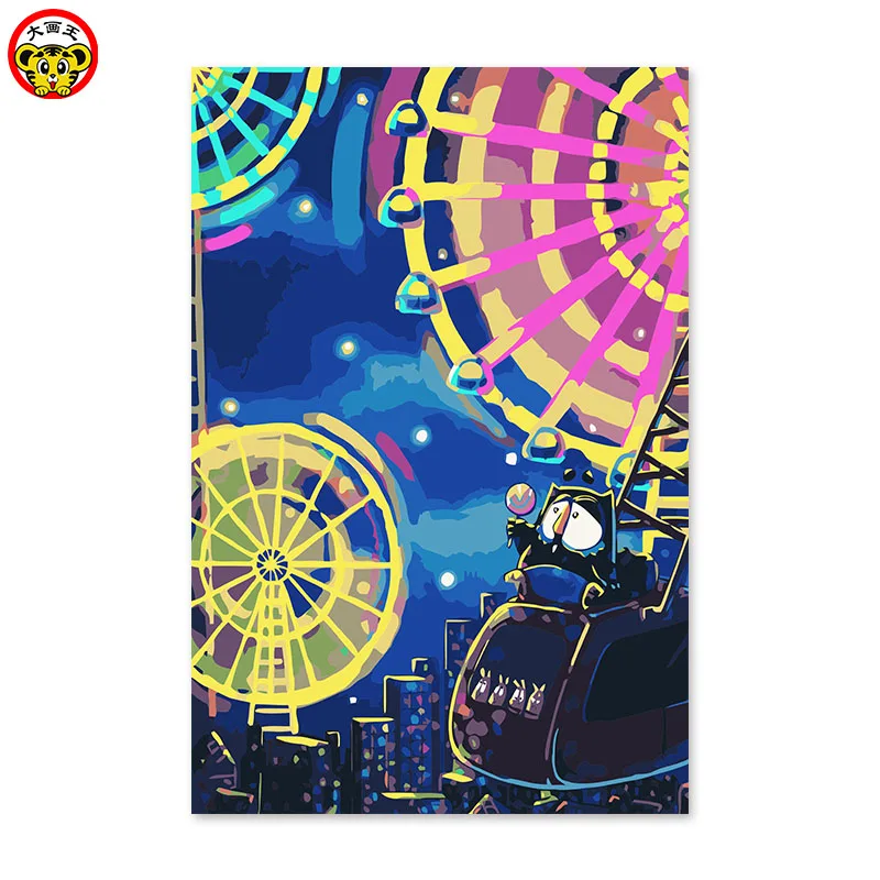 

The ferris wheel Diy paint by number art painting by numbers drawing hand painted picture Wall Decor pictures