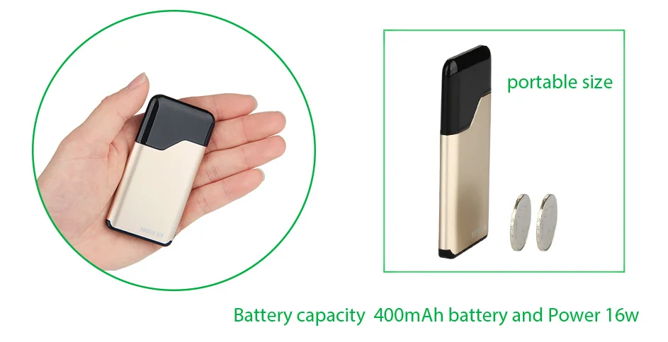 Пусковой комплект Suorin Air 400mAh встроенный аккумулятор с картриджем 2 мл портативный размер и индикатор питания Светильник электронная сигарета паровой комплект