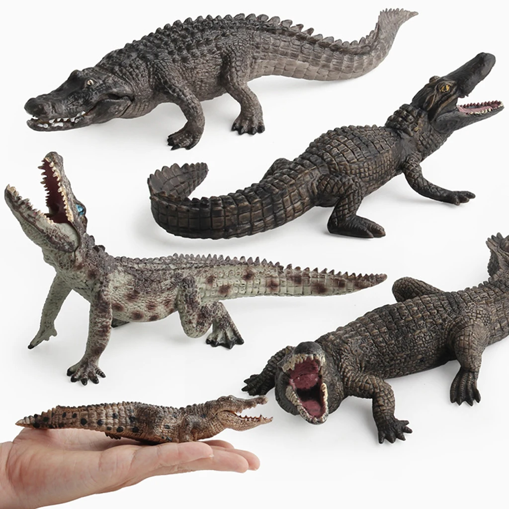  Lifelike Wild/ Forest Jungle Crocodile Animal Action Figure Models in Various Posture Toy Kids Learning Nature - 9 pieces