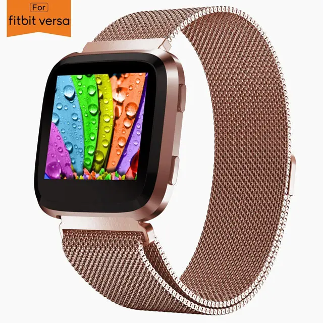 

Milanese Loop Band For Fitbit Versa Adjustable Replacement Bracelet Strap with Unique Magnet Lock