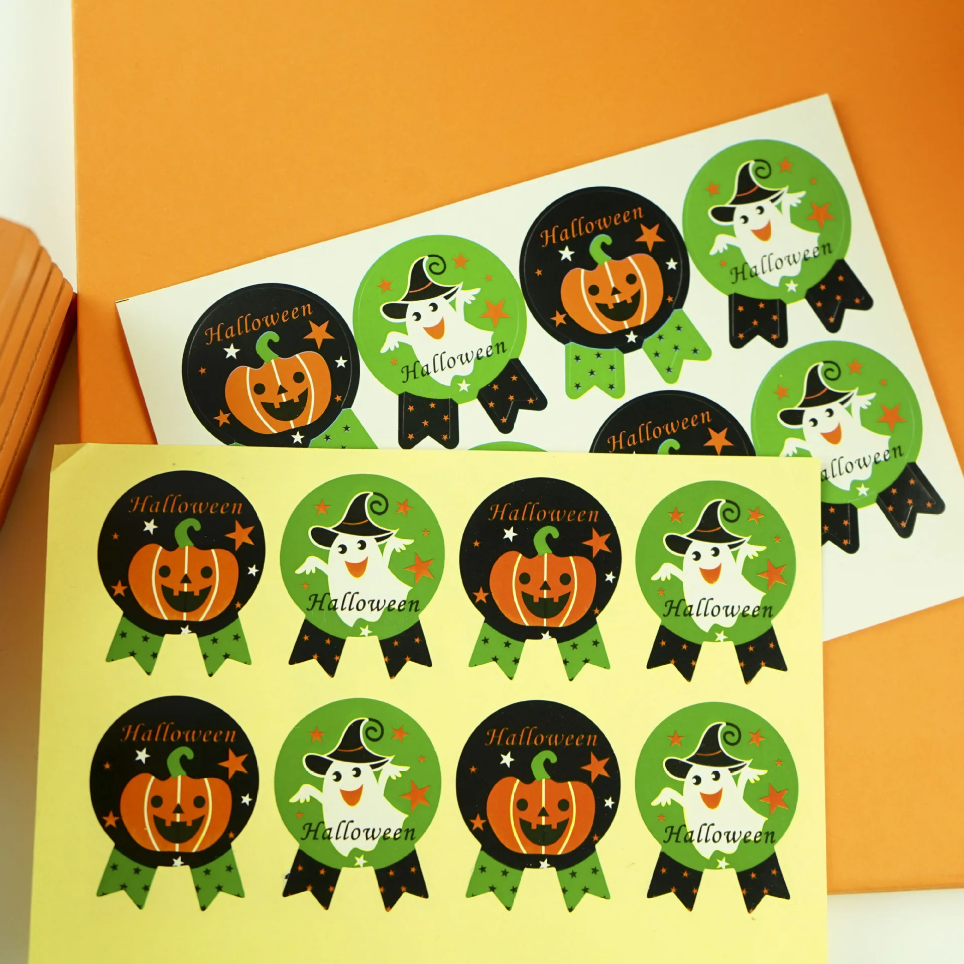 

Pumpkin ghost pattern sealing gift Halloween sticker min order 10 pieces free shipment