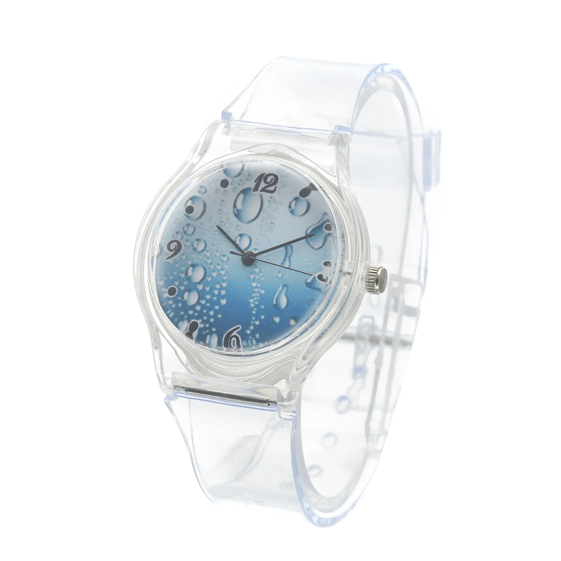 

Clear silica gel watch simple mathematics 1 +1 pattern student quartz watch Children's wristwatches 1pcs