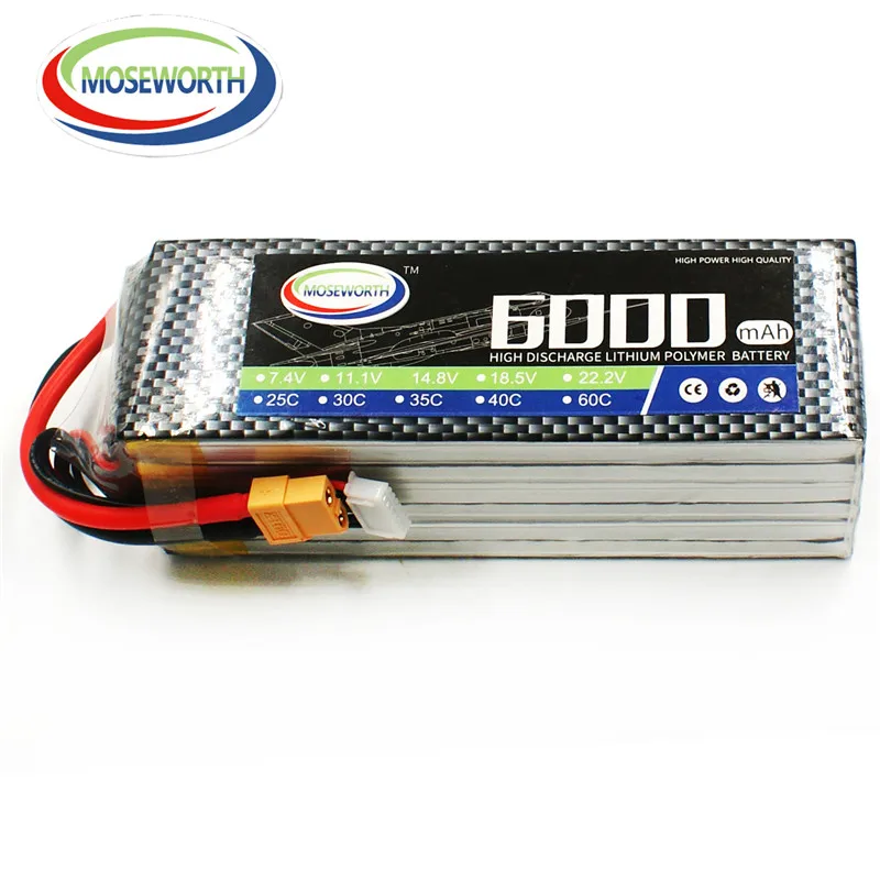 6S RC Дрон LiPo батарея 22 2 в 6000 мАч 60C для радиоуправляемой модели самолета вертолета