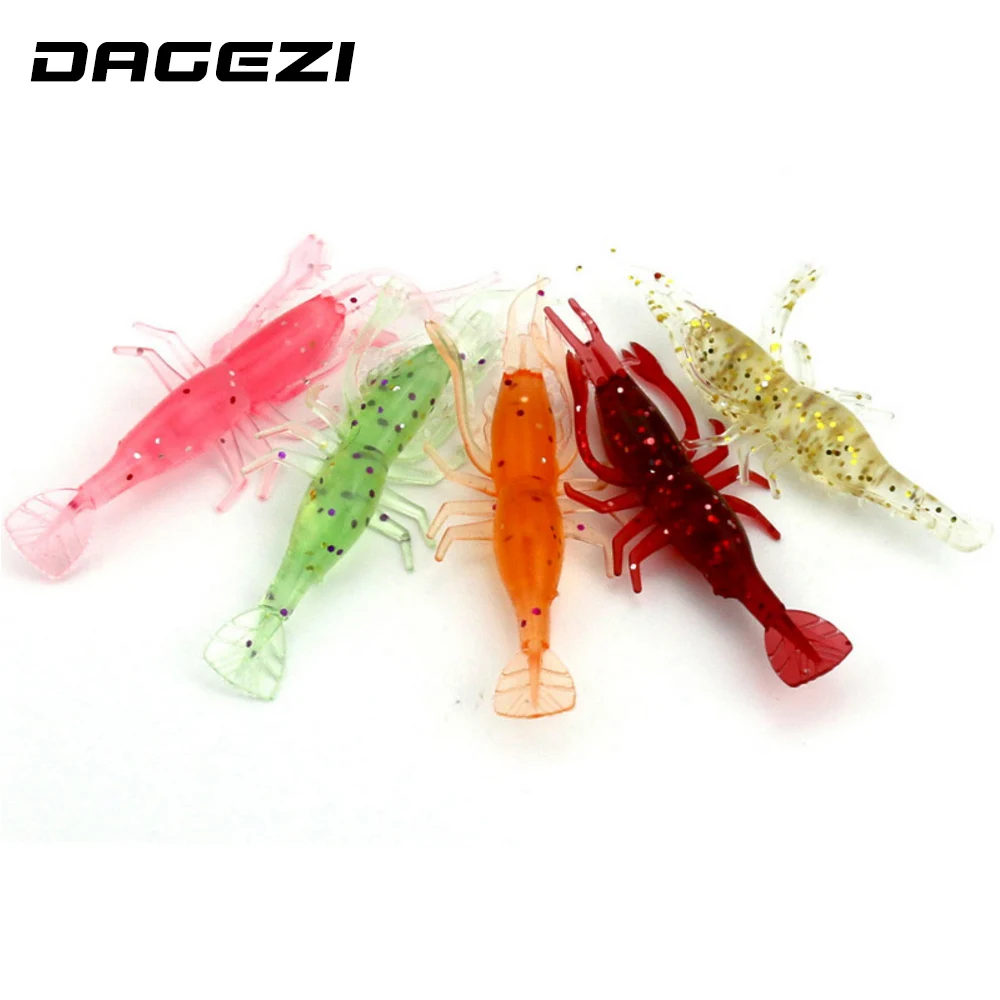 

DAGEZI Artificial Lure 5pcs/lot 8cm/3.6g Fishing Shrimp Swimbaits Soft Lure Fly Fishing Bait Fishing Lure Pesca