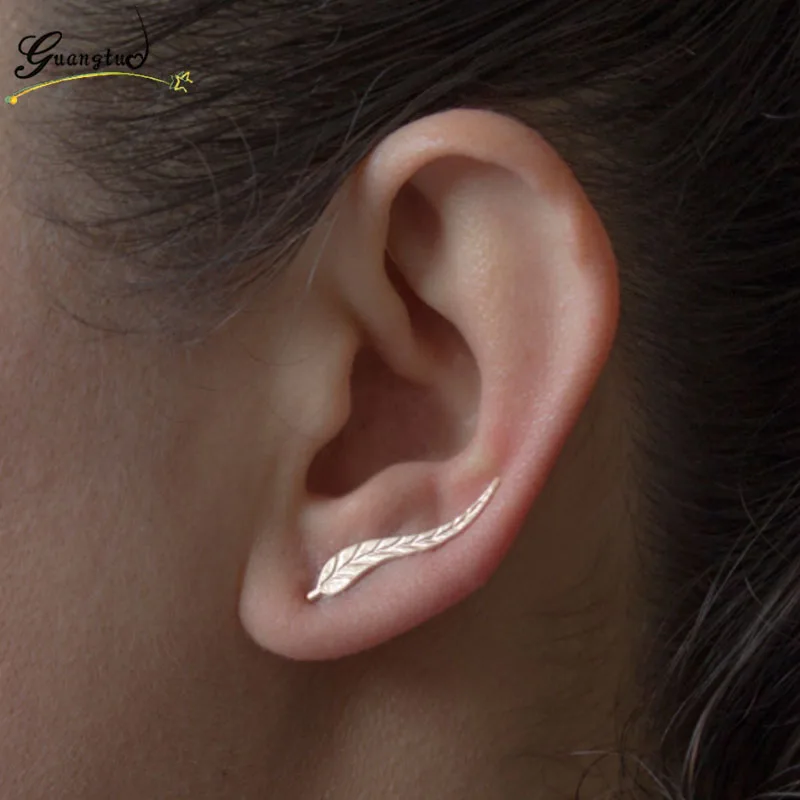 

NEW Arrival Feather Leaves Shape Earrings Stud For Women Jewelry Oorbellen Brincos Bijoux Gift Pendientes One Direction