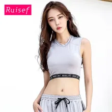 Майка без рукавов для йоги Бег Жилет черный серый фиолетовый тренажерный зал фитнес мягкий укороченный топ без рукавов Спортивные Футболки женские футболки спортивные майки