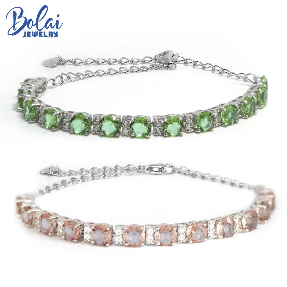 

Bolai color change nano diaspore bracelet 925 sterling silver created zultanit gemstone tennis bracelets for women girl 2019