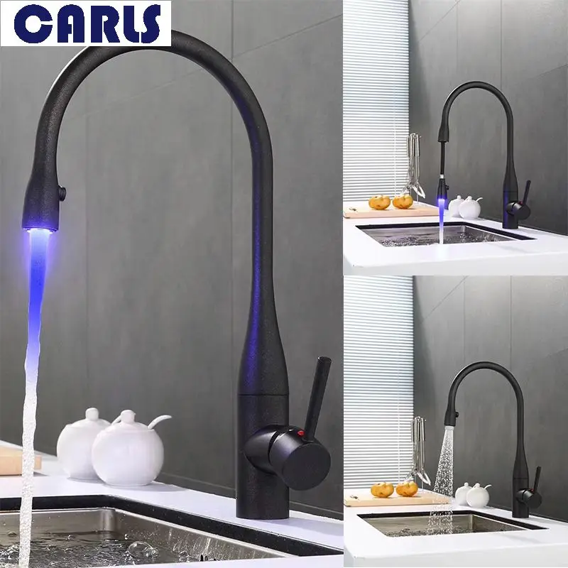 CARLS кухня Draw-type холодной и горячей воды двойной светодио дный LED светоизлучающих