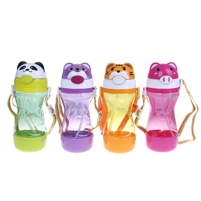 

450ML Cute Baby Kids Straw Cup Drink Water Cup with Handle Water Juice Training Bottle for Kids Cup Children Gift Random