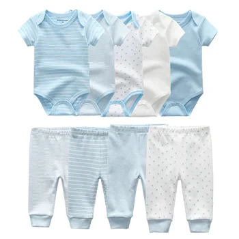 2019 Solid Bodysuits+Pants Baby Boy Clothes Clothing Sets 0-12M Baby Girl Clothes Unisex Newborn Girls Baby Cotton Roupa de bebe