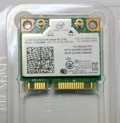 Новый Intel 3160hmwg. R Dual Band Беспроводной AC + Bluetooth Mini PCIe карта поддерживает 2.4 и 5.8 ГГц B/G/N /AC полосы монтажа Шурупы