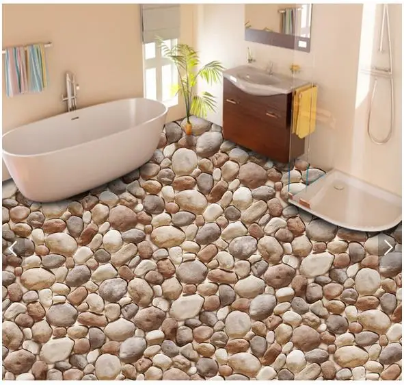 

3D wallpaper custom 3d flooring painting wallpaper Hd cobble floor painting indoor and outdoor of the ocean room photo wallpaper