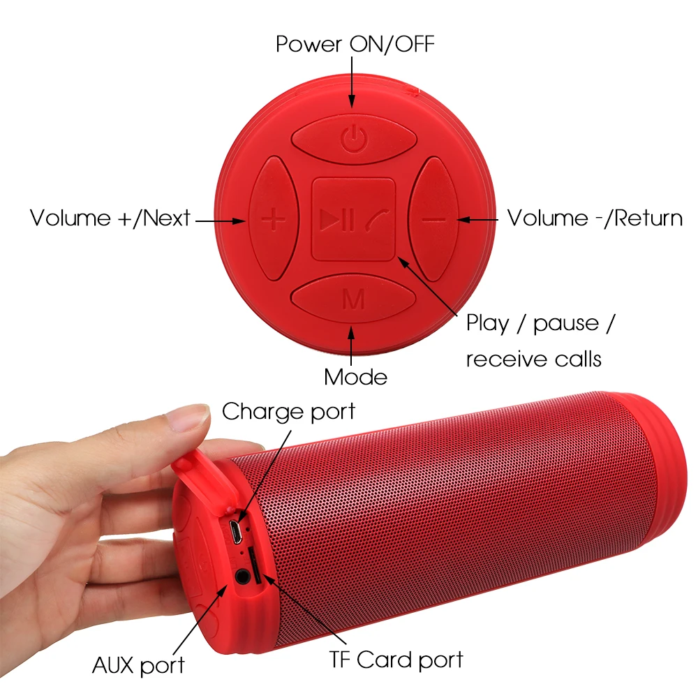 High Power Portable Wireless Bluetooth Speaker Dance loudspeaker FM TF Memory Card Outdoor Waterproof Stereo Subwoofer Amplifier