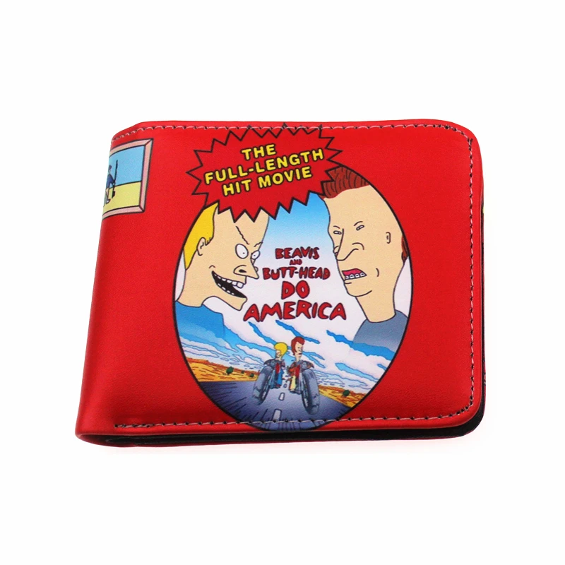 

Beavis Butt-head America wallet short hand takes B&B coco film movie purse designer coin purse zipper