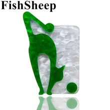 FishSheep зеленая брошь Лисичка для женщин и мужчин милые пластиковые геометрические заколки с животными и броши значок модная брошь, ювелирный подарок