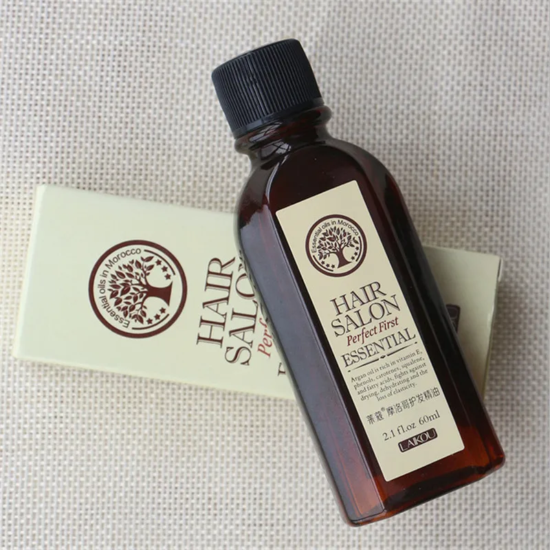 spesifikasi 5 PCS Maroko argan minyak Rambut perawatan keratin 100% gliserol MURNI Kacang Hairdressing masker rambut minyak esensial maroko minyak 60 ml