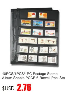 Качество 4 ряда 10 шт. прозрачный вкладыш почтовые штамп альбом листы дисплей продукта стандарт 9 отверстий PCCB/MINGT