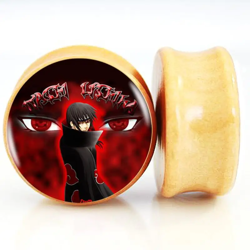Naruto Anime Wood Ear Gauge Plugs And Tunnels 6mm25mm Ear Stretcher