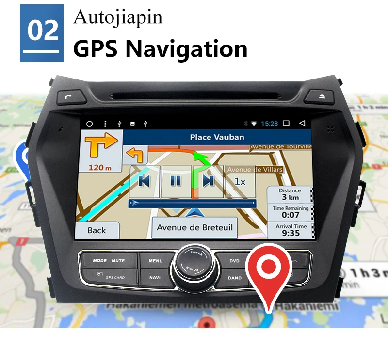 Clearance AUTOJIAPIN 9" Android 6.0 car  stereo RADIO GPS navi for HYUNDAI IX45 2013 SANTAFE  WIFI 3G MAP camera mirror link 2