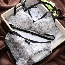 Розовый и белый цвет мода кружева вышивка красивая задняя часть бюстгальтера тонкий срез много изношенных сексуальное женское нижнее белье бюстгальтер набор