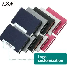 LZN Модные мужские визитницы из искусственной кожи из нержавеющей стали, женские металлические визитные карточки, Настройка имени/логотипа/текста
