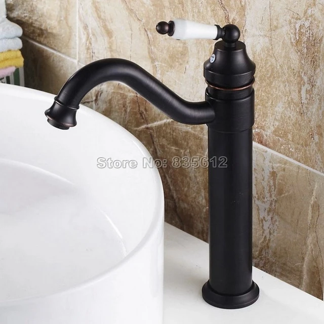 vessel sink faucets tall classic black oil rubbed bronze single hole deck bathroom vessel sink faucet ceramic handle kitchen fauce vessel sink faucets tall classic black oil rubbed bronze single hole deck bathroom vessel sink faucet ceramic handle kitchen fauce