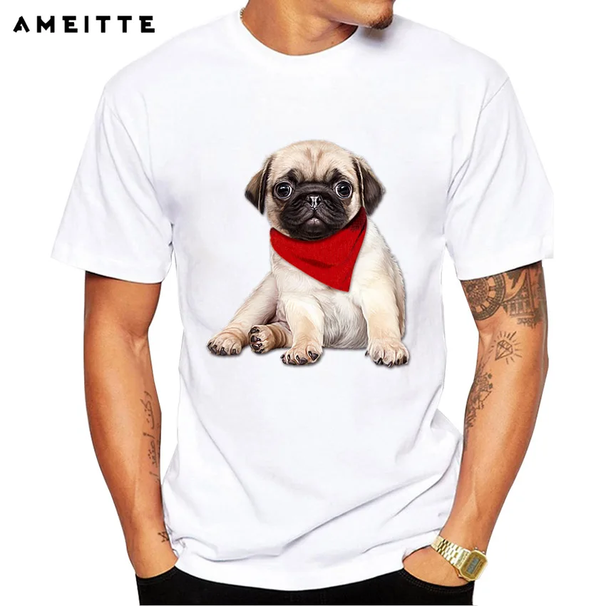 Ameitte Fashion Pug English Mastiff Puppy T Shirt Men S Cute Red Pug English Mastiff Puppy T Shirt