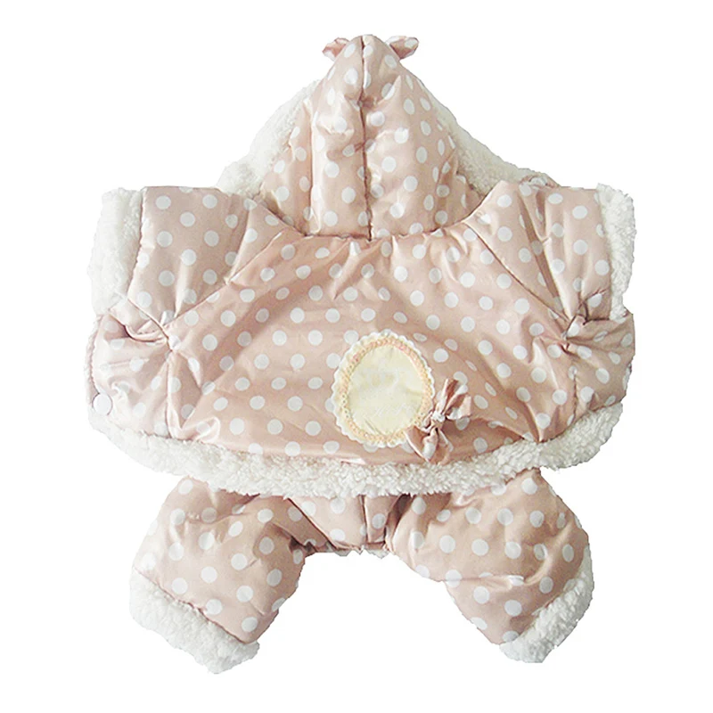 2016 Hot Winter Pet Dog Cat Soft Cotton Clothes Warm Polka Dot Jacket Jumpsuit Hoodie Coat Dog clothes Ropa Para Perro Dog Hoody