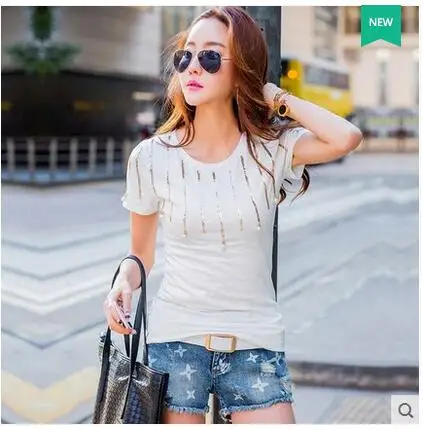 

Short Sleeve T-Shirt Women's T-Shirt Tops Summer Pure Color Female Shirt Cotton Slim Shirt Pocket Sexy Costuming women shirt
