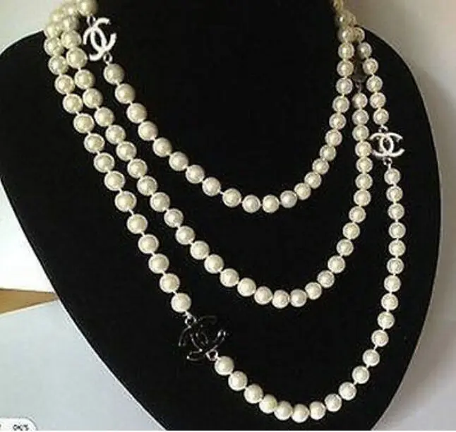 FREE SHIPPING>>>Long beautiful 8mm white shell pearl necklace 80" AAAA