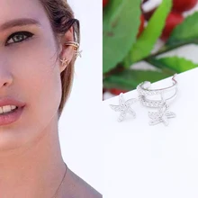 Горячая Морская звезда стильные серьги-манжеты для женщин несоответствие серьги-гвоздики для девочек серьги для вечеринок модные ювелирные изделия Букле д 'ореил AE239