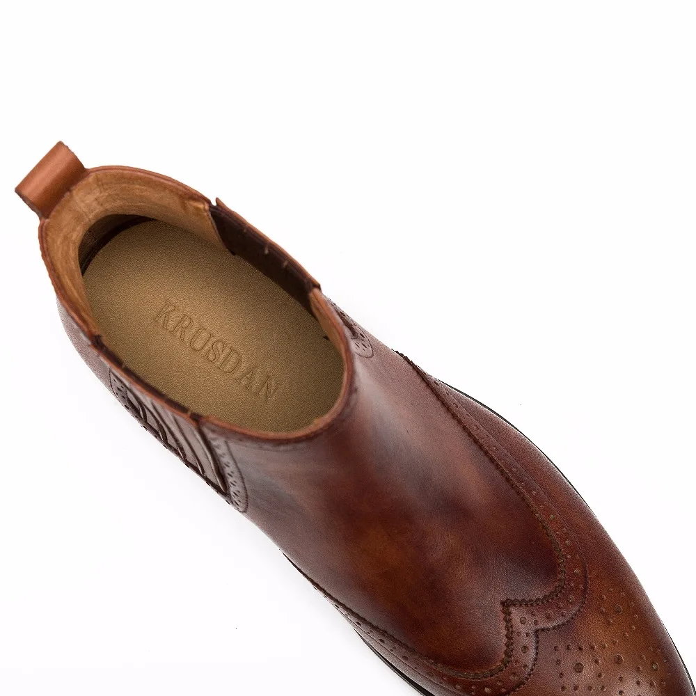 Ботинки Челси в винтажном стиле; Мужская обувь из натуральной кожи наивысшего качества; Роскошные Брендовые мужские ботинки «Челси»; Кожаные полуботинки bota masculina