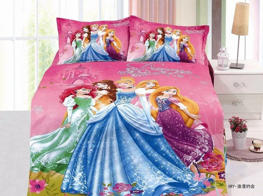 Frozen Elsa and Anna Princess bedding set twin size bed sheets duvet covers for girls room single bedspread coverlets 3d hotsale - Цвет: CMGZ5