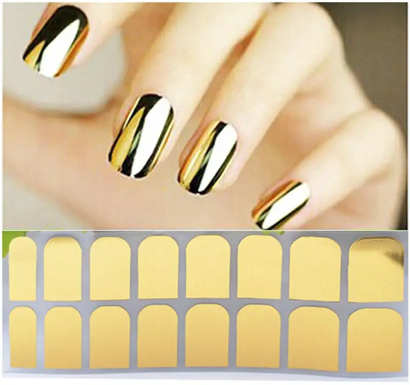 Full Nail WRAPS Art Adhesive Sticker False Nails Foil Decals Manicure