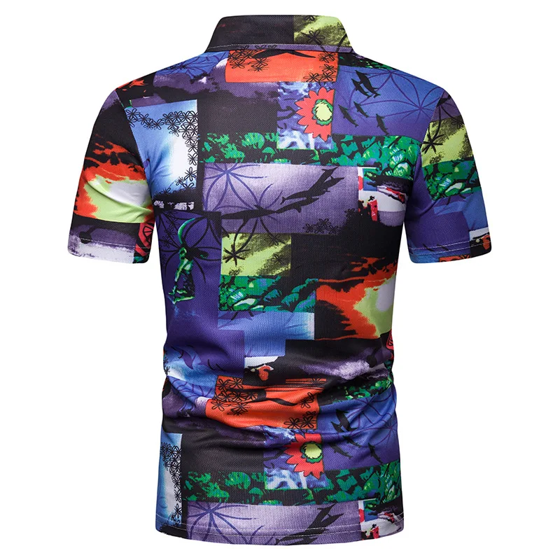 Мужская летняя рубашка поло с цветочным принтом Размеры M L XL XXL|Поло| |