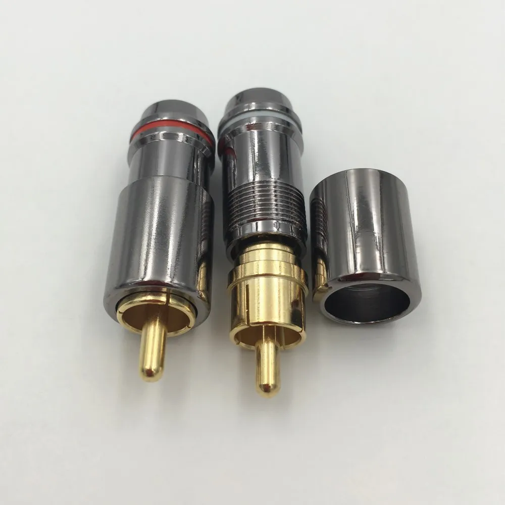 10 шт. высокое качество новинка медный RCA штекер винт блокировка Без припоя