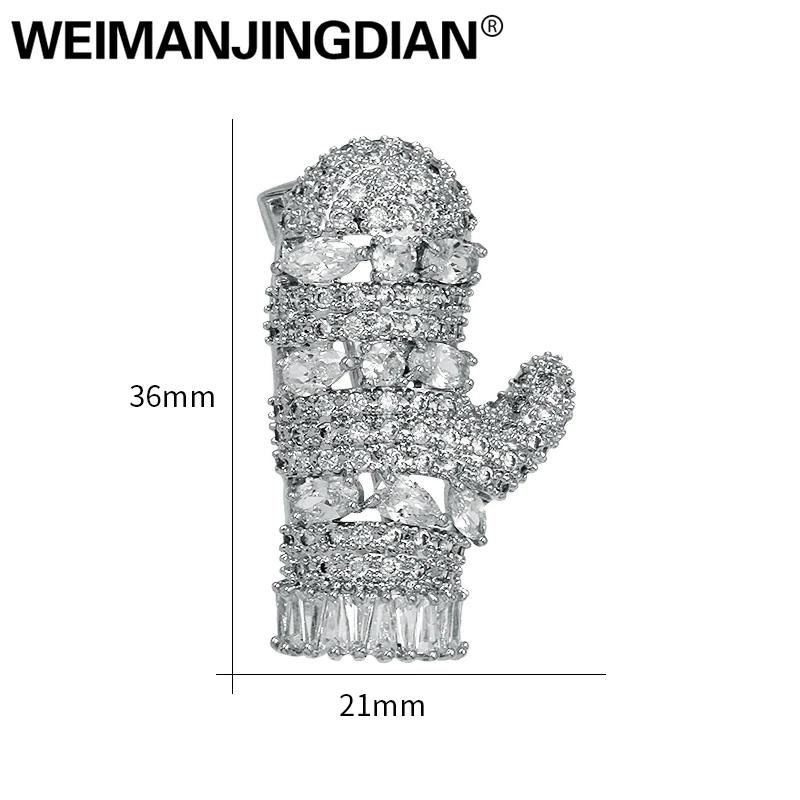 WEIMANJINGDIAN бренд красный/зеленый кубический цирконий CZ перчатка с кристаллами