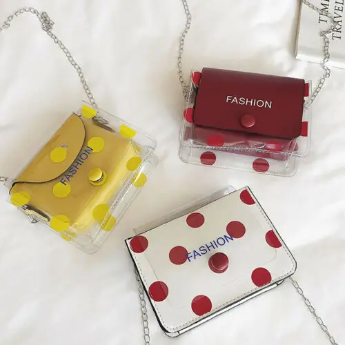 

New Women Purse Transparent Bag Clear PVC Jelly Chain Bag Crossbody Shoulder Bags Travel Holiday Money Phone Pocket Organizer