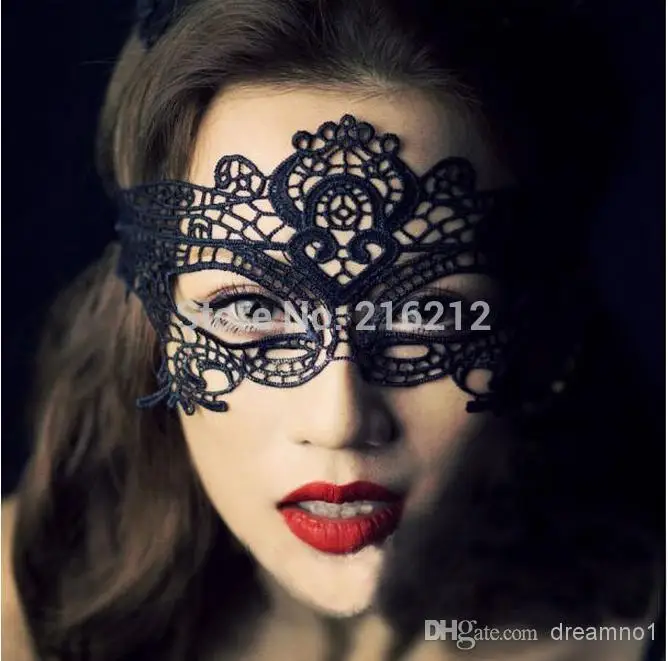 New Masquerade Halloween Exquisite Lace Half Face Mask For Lady Black