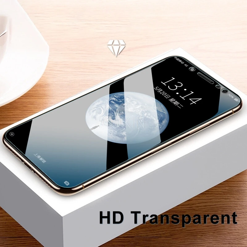 HD Transparent AOXIN 9H полное покрытие из закаленного стекла для Xiaomi Mi Mix 2 2 s 3 Защита экрана для Xiaomi Mi x 2 s Анти-синяя Защитная стеклянная пленка - Цвет: HD Transparent