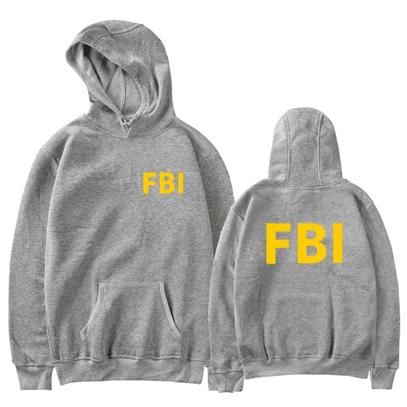 LUCKYFRIDAYF модного дизайна с надписью ФБР(FBI) Толстовка Спортивная одежда с принтом для мужчин женщин толстовки пуловер повседневные топы с карманами, свитер с длинными рукавами и капюшоном