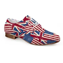 Бесшумные дизайнерские оксфорды для девочек; женские деловые модельные туфли; принт национального флага; женские кожаные лоферы на плоской подошве со шнуровкой; повседневная обувь в стиле Дерби