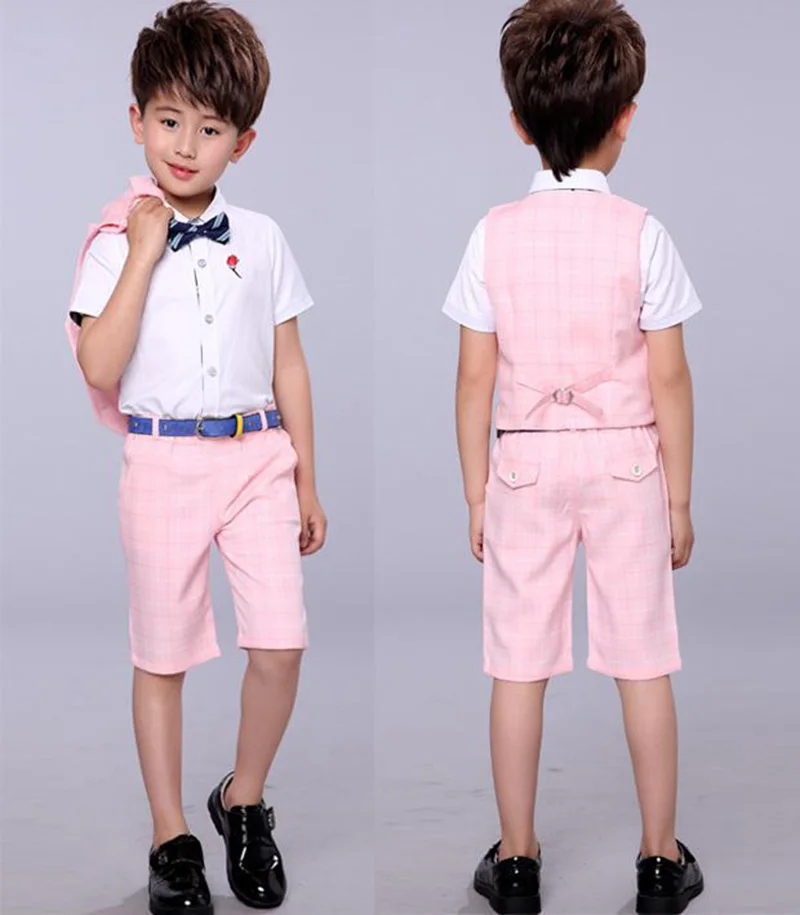summer boys vest set children short-sleeved clothing set boys suits for weddings (1)