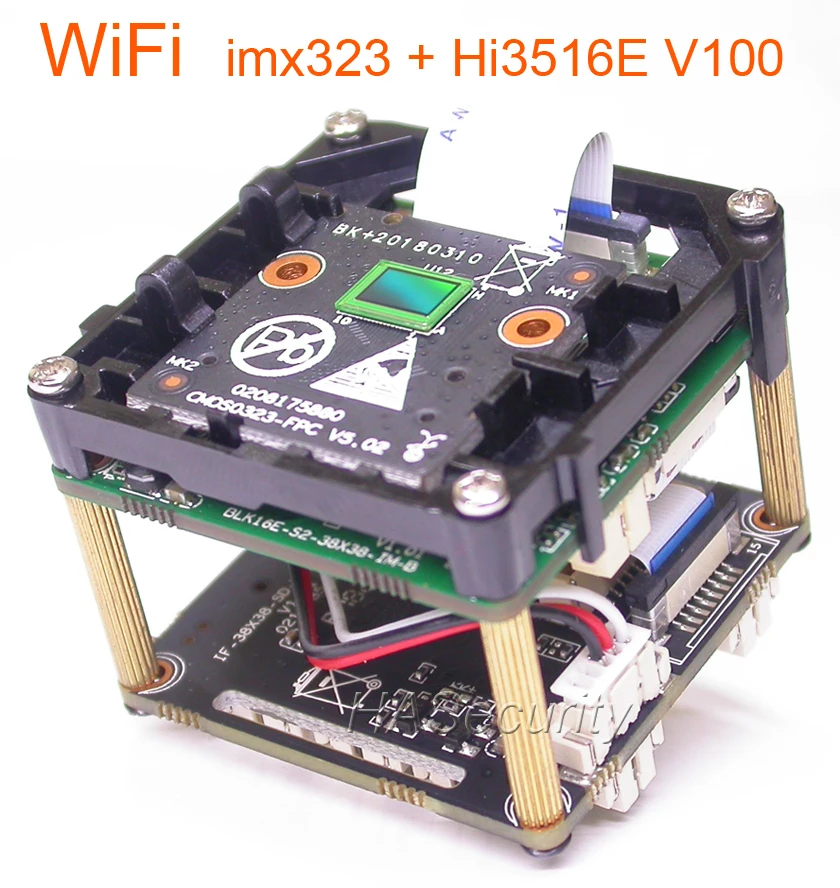 Wi-Fi, специальные 3,7 мм объектив H265 H264 1/2. " sony Exmor IMX323 CMOS+ Hi3516E V100 CCTV IP камера Модуль платы блока программного управления+ IRC+ FPC Антенна