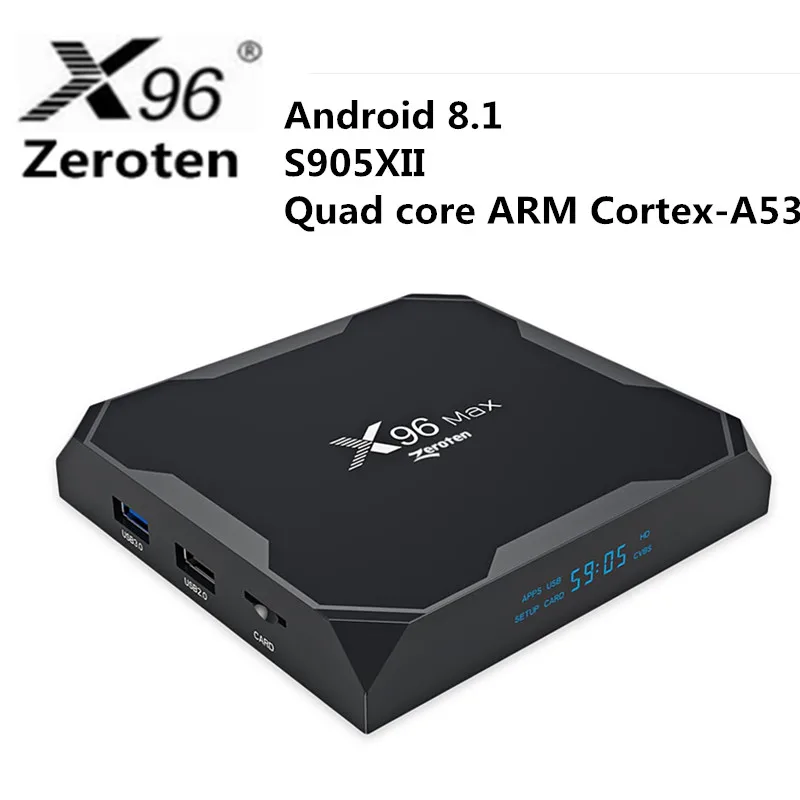 Zeroten X96 MAX ТВ коробка Android 8 1 S905XII 2 ГБ 4 Оперативная память 16 Гб/32 ГБ/64 Встроенная