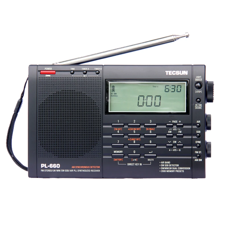 TECSUN PL-660 Radio PLL SSB VHF AIR Band Radio Receiver FM/MW/SW/LW Radio Multiband Dual Conversion TECSUN PL660