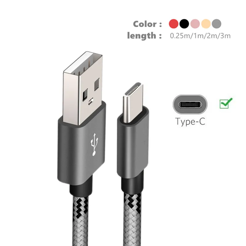 

3m USB Type C Fast Charging cable for Huawei Honor V20 Motorola G7 G6 Plus Moto Z Moto X4 2017 Z2 Play Z Force USB-C Charger