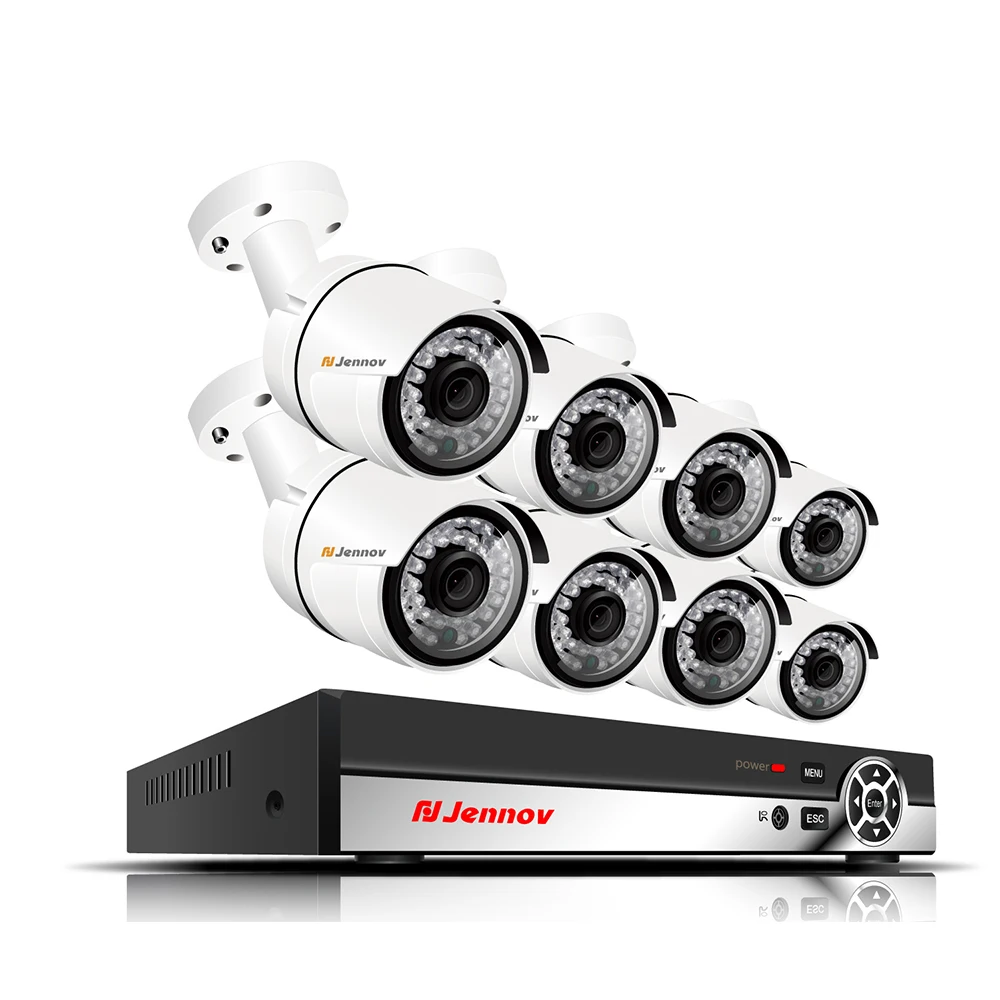 

Einnov CCTV 8CH NVR Kit Outdoor Video Surveillance POE 1440P 3MP Security Camera System With Recording HDD P2P Night Vision